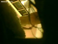 Voyeur cam mounted under the floor in an apartment captures this sexy slut nude